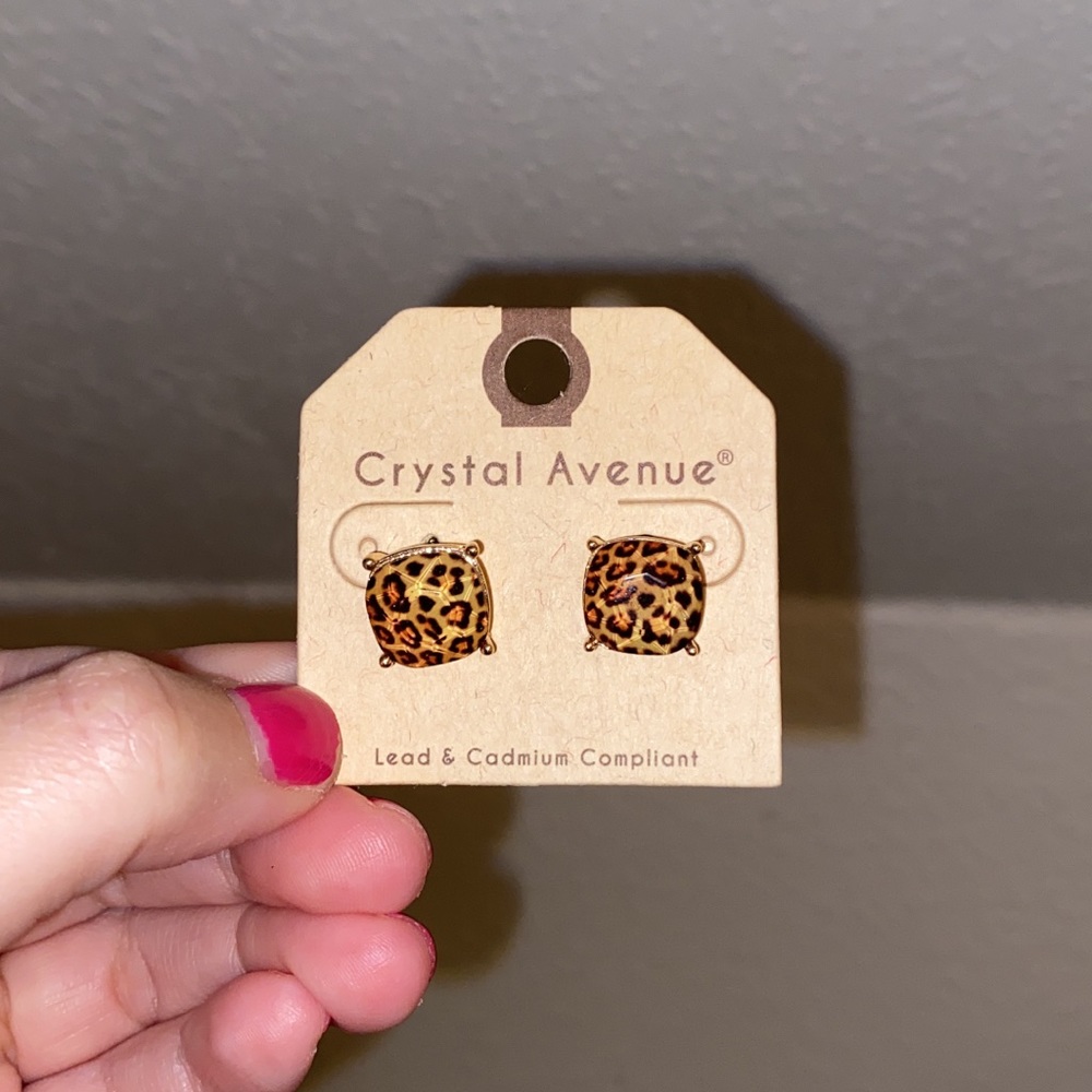 Cheetah stud earrings